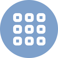 Icon with nine stacked boxes